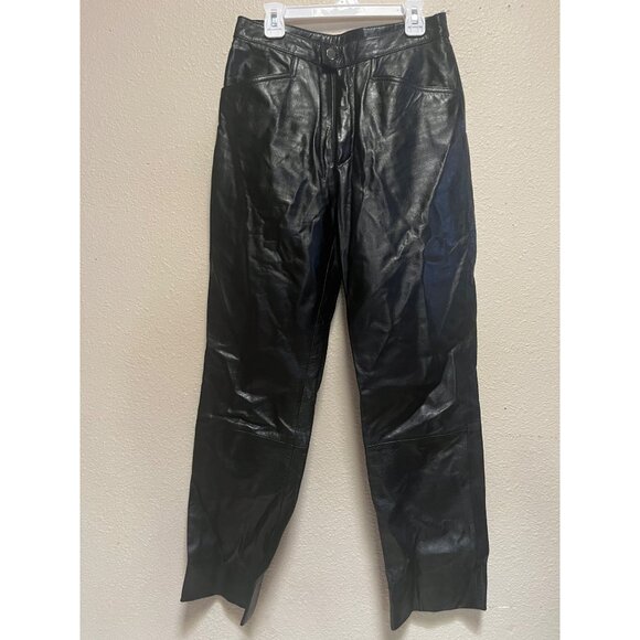 Ms maxima Vintage Maxina Leather Pants Womens Size 2 Black - Picture 1 of 7